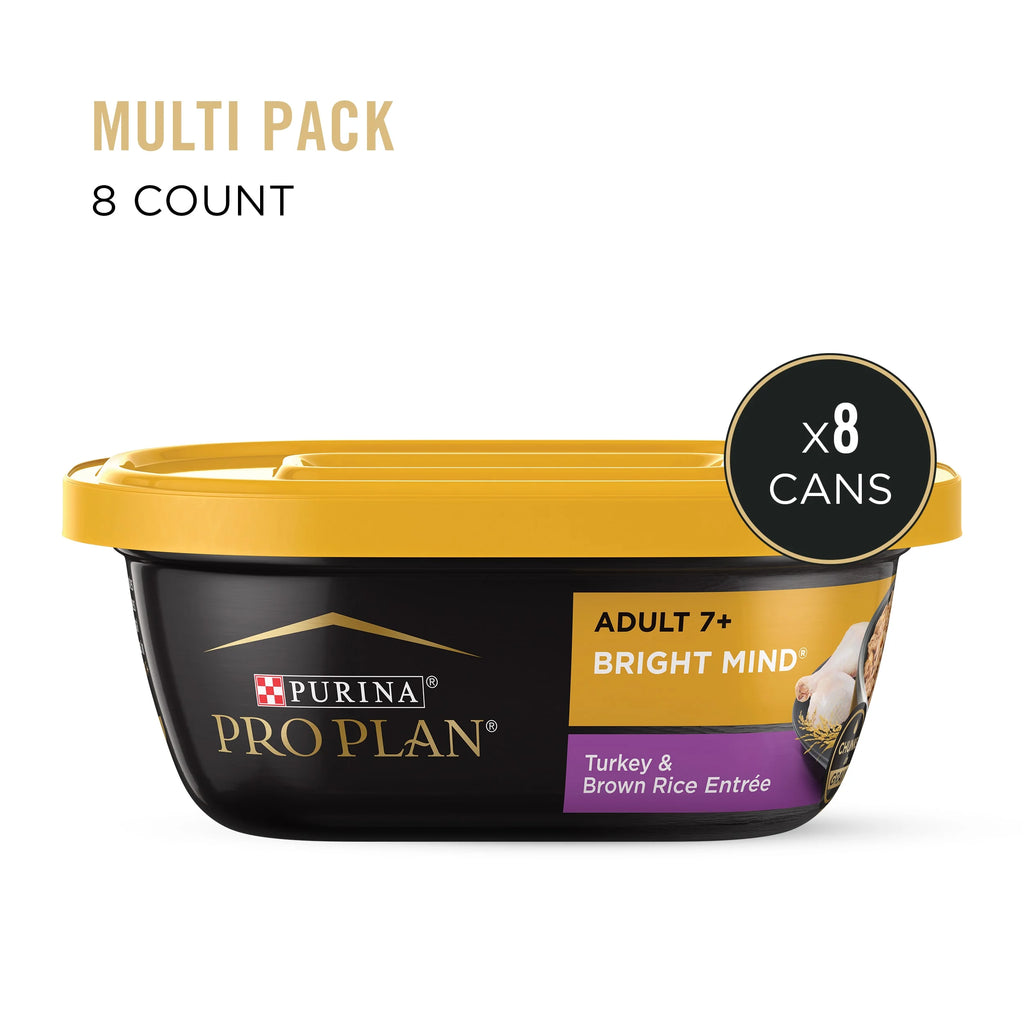 Purina Pro Plan Senior Wet Dog Food, Turkey & Brown Rice, 10 oz Tubs (8 Pack) X14887