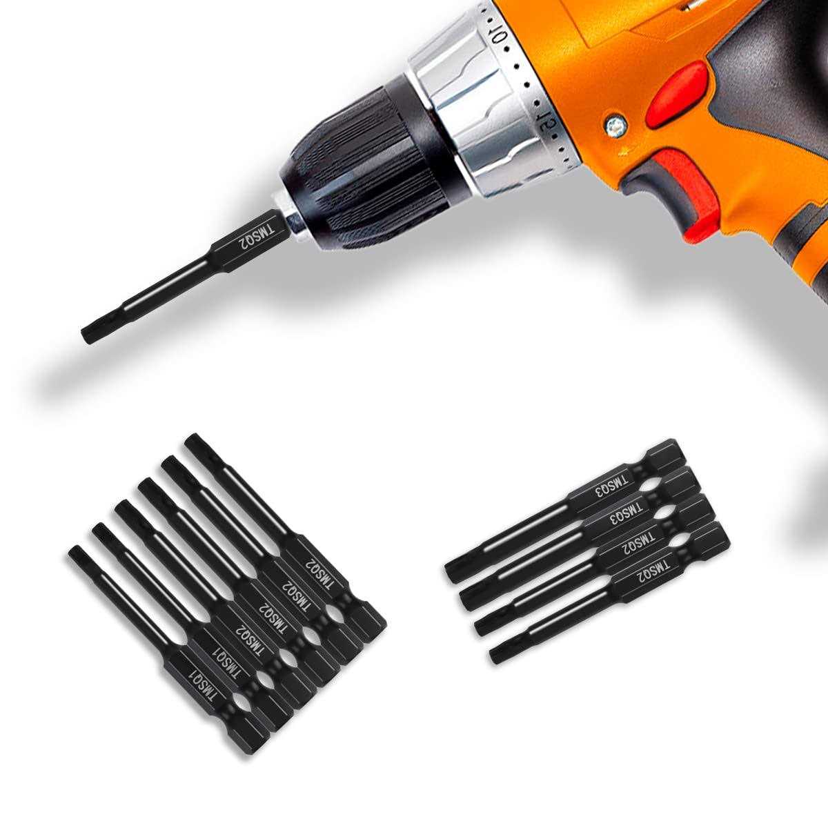 Double Square 8 Point Star Bit Set 2 Square Drive Torx Bits T390824