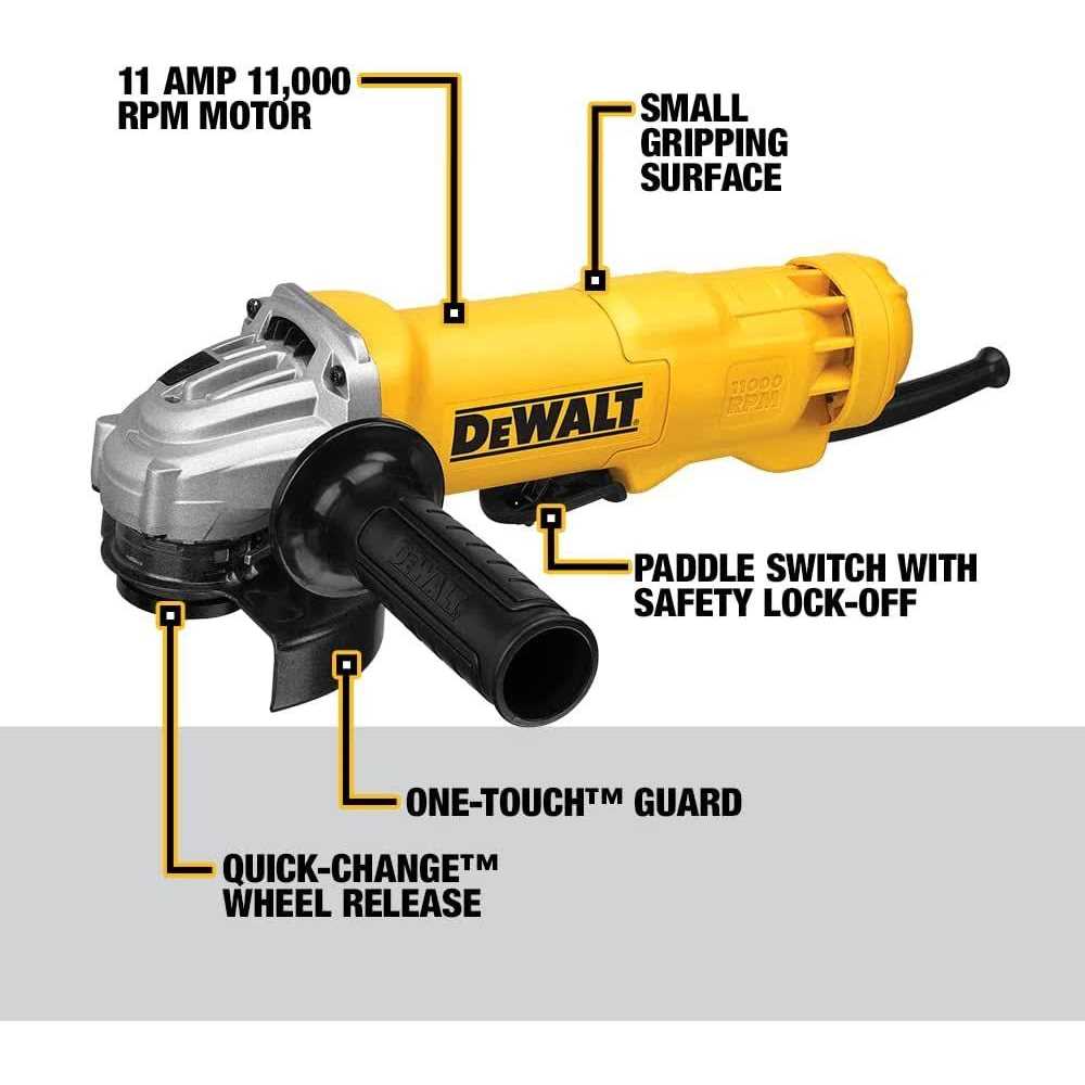 DEWALT 4-1/2-Inch Paddle Switch Angle Grinder DWE402 W3385