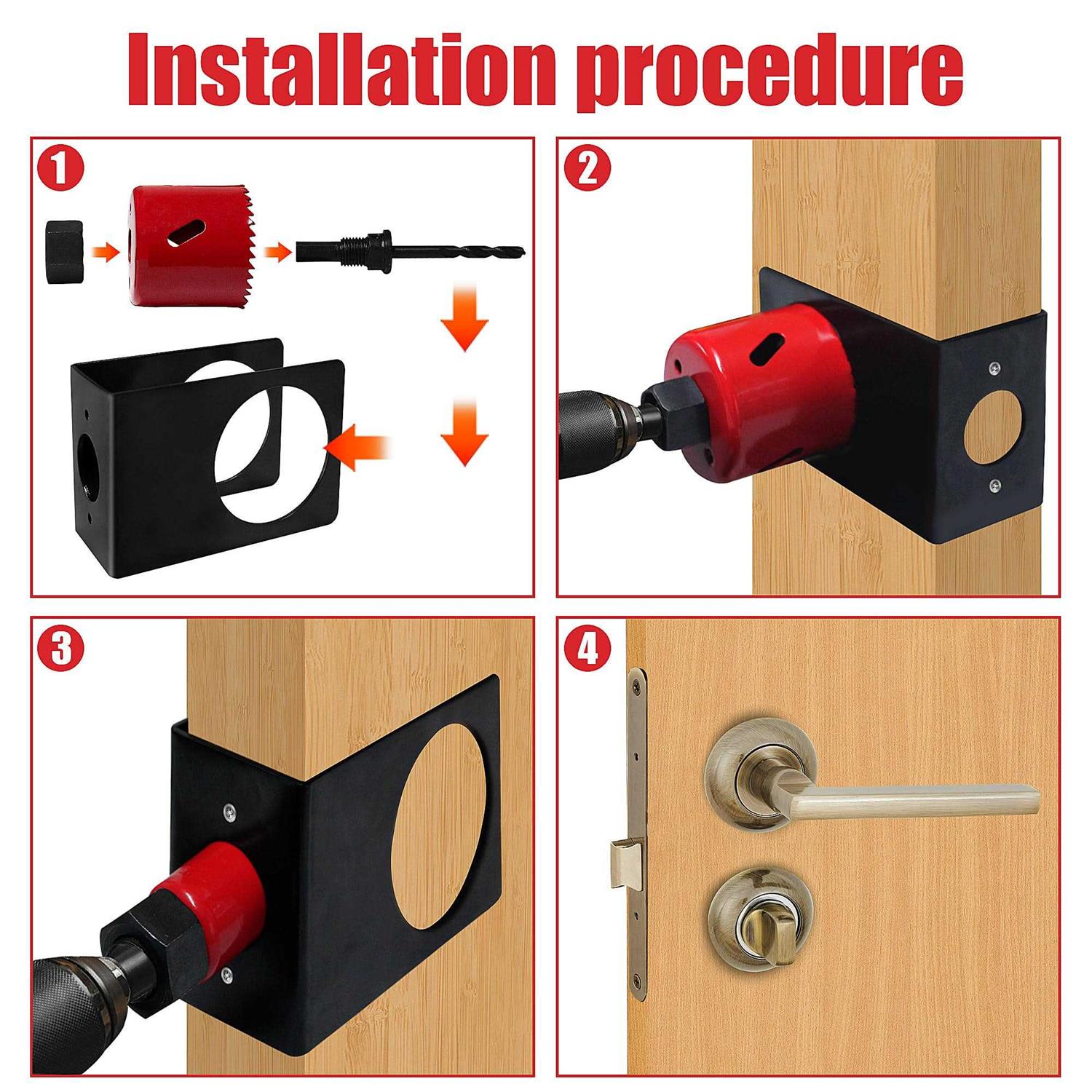 Door Lock Installation Kit with Hole Saw and Guide Template H5121