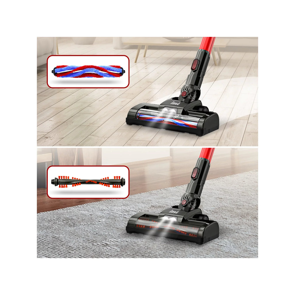 INSE 4-in-1 Stick Vacuum Cordless, 160W 12KPa Rechargeable Handheld for Home Carpet Pet Hair M6557