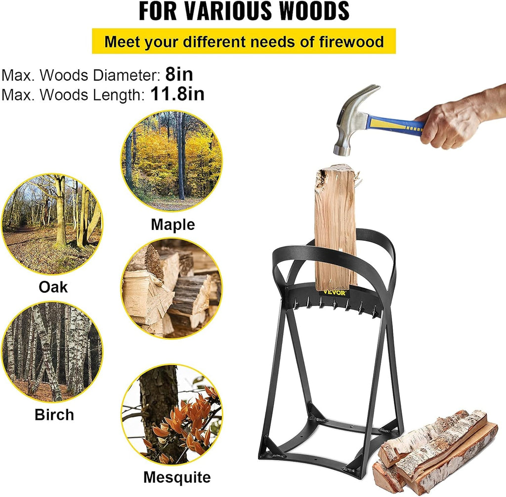 VEVOR Manual Log Splitter for 8" Diameter Wood, Q235 Steel, Pack of 2 W1642