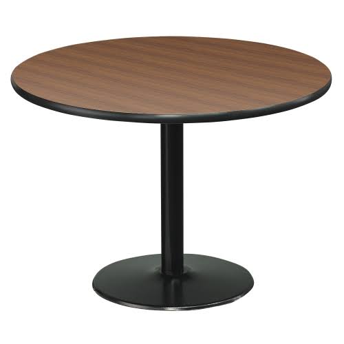 NBF Cafe AU Lait 42x22 Round Standard Height Table Wild Cherry Top/Black Base Signature Series (T42RD-B1922)