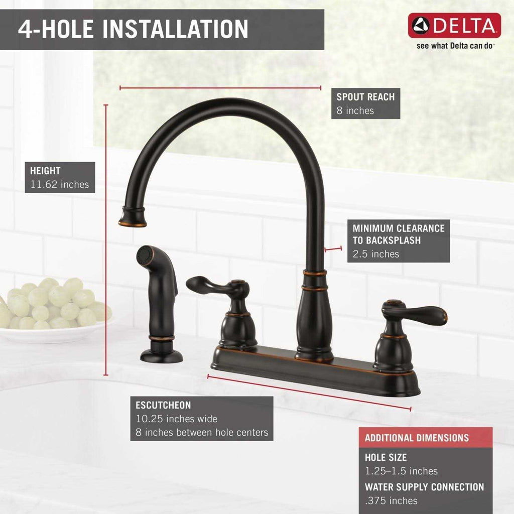 Delta Windemere Two Handle Kitchen Faucet 21996LF-OB Q7586