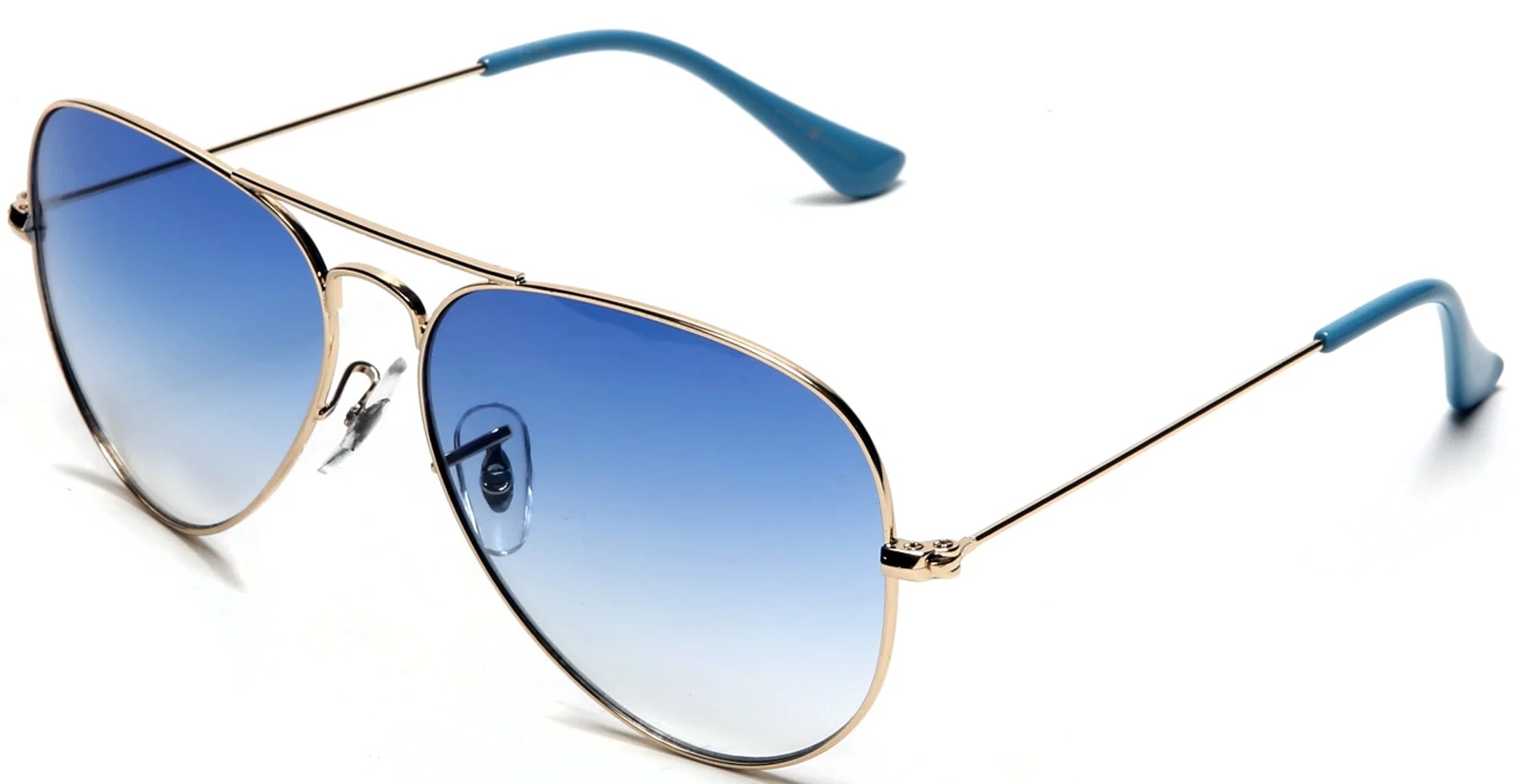 Samba Shades Unisex Classic Aviator Sunglasses Gold Frame Blue Lens N55903