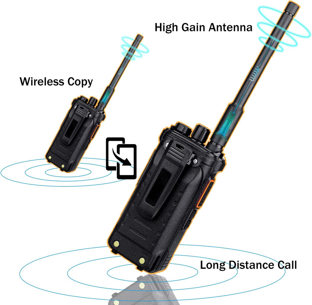 Retevis RT86 Two Way Radios Long Range Rechargeable 2600mAh with Shoulder Mic (4 Pack) O392380