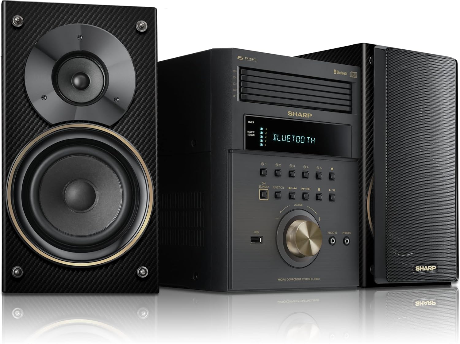 Sharp XL-BH250 5-Disc Micro Shelf Speaker System with Bluetooth and USB L15082