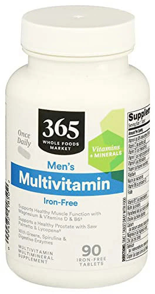 365 by Whole Foods Market Men's Multivitamin Tablets, Iron Free, 90 Count L938866