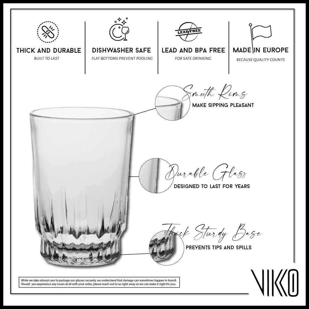 5 Ounce Juice Glasses, Heavy Base, Set of 6 F496