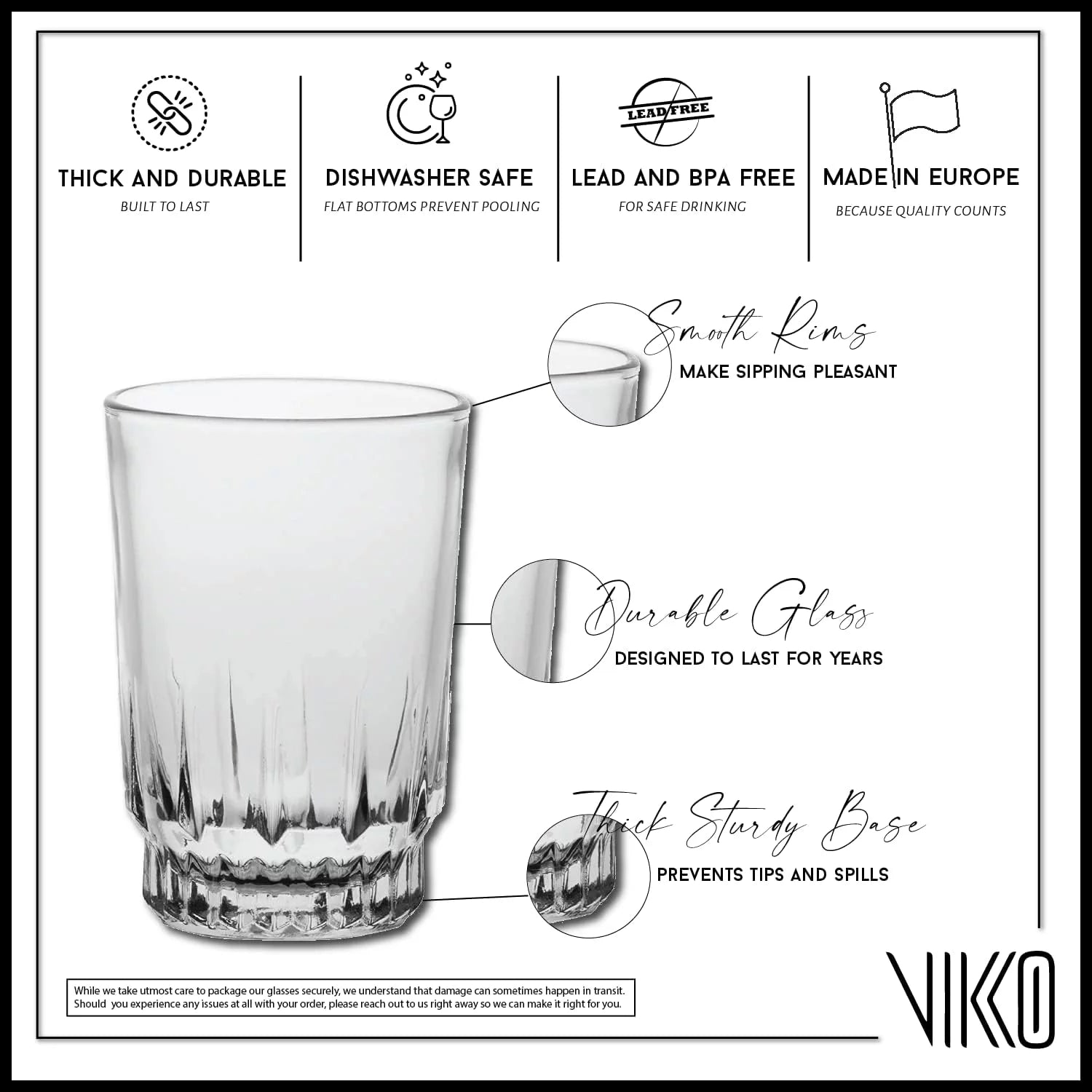5 Ounce Juice Glasses, Heavy Base, Set of 6 F496