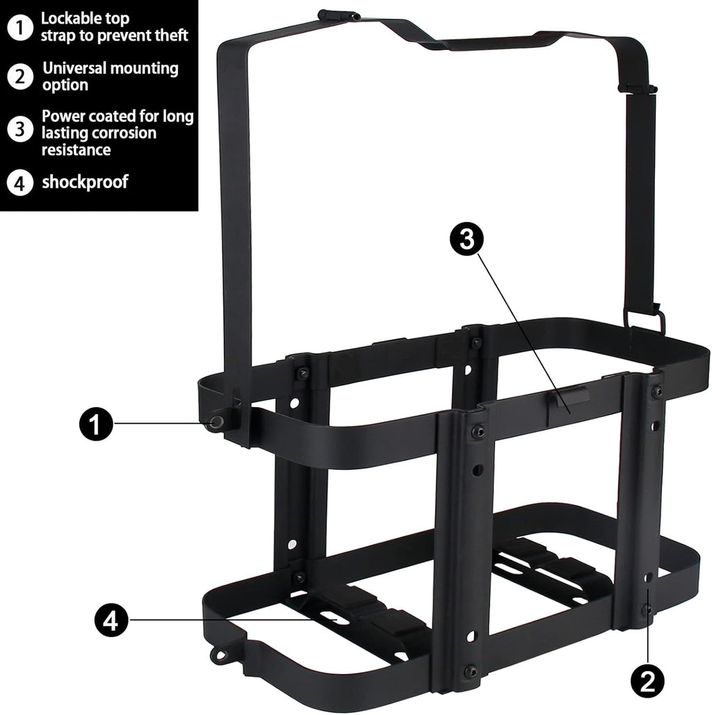EONLION Gas Can Holder for 5 Gallon Jerry Can, Black, Pack of 2 S689