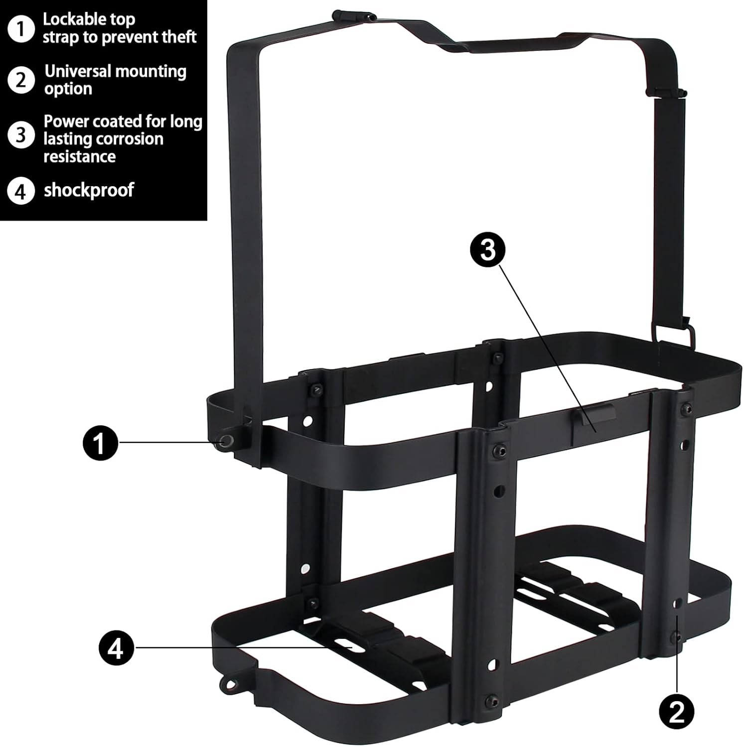 EONLION Gas Can Holder for 5 Gallon Jerry Can, Black, Pack of 2 S689