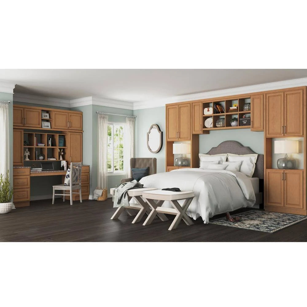 Hampton Bay Assembled 24x34.5x24 in. Drawer Base Kitchen Cabinet in Medium Oak U473