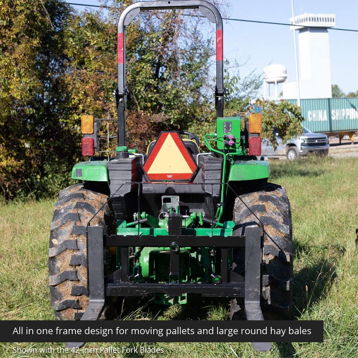 Titan 60-in Pallet Fork Hay Frame Attachment with Rack V9653