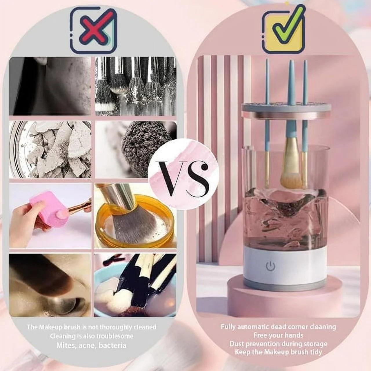 Electric Portable Makeup Brush Cleaner Machine with Cleaning Mat B9022