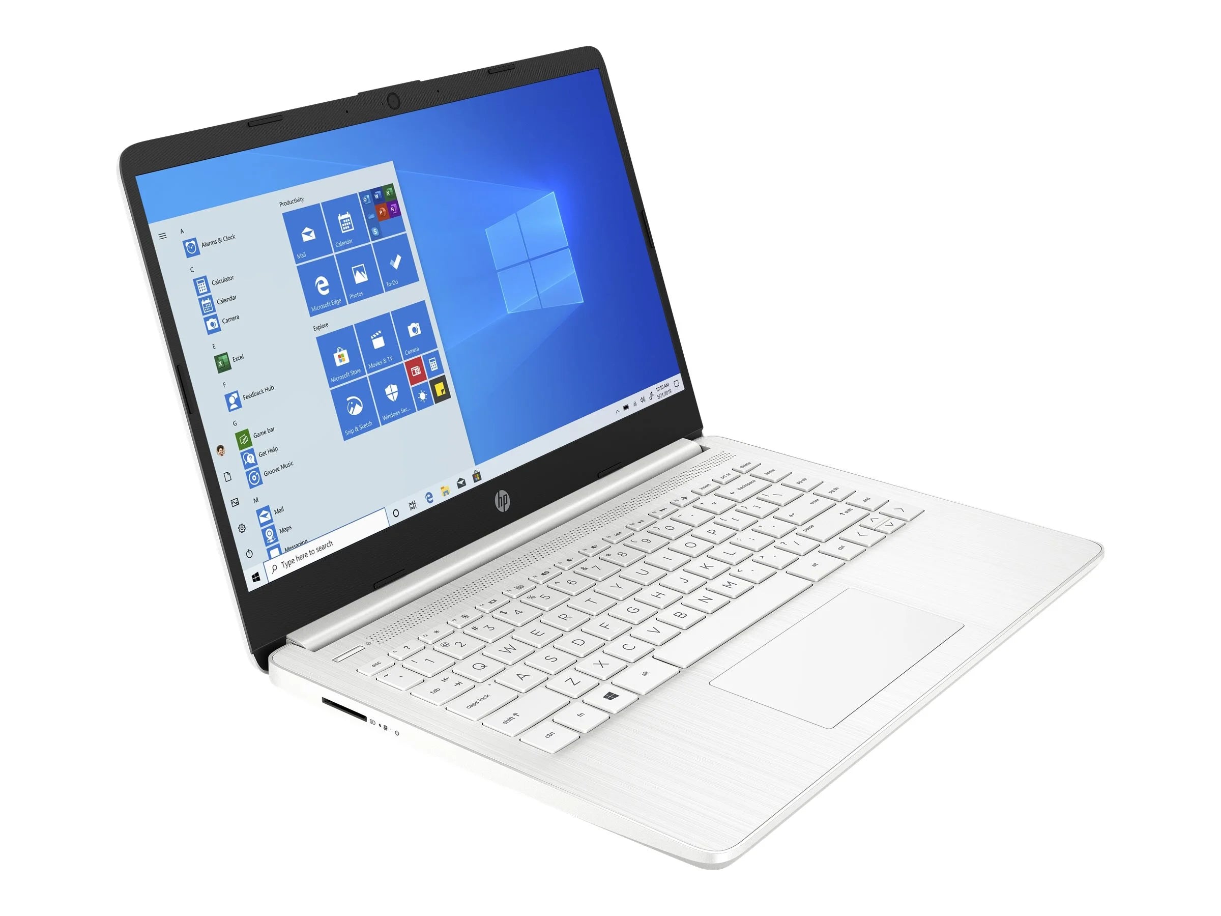 HP Laptop 14-dq0032dx, Intel Celeron N4020, 4GB RAM, 64GB eMMC, 14" HD, Win 11 Home, White Q179374