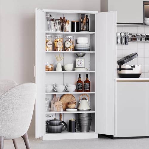 SISESOL Metal Storage Cabinet with 2 Adjustable Shelves, 36" H E162