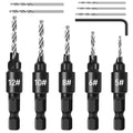 Countersink Drill Bit Set 5Pcs Quick Change 1/4 Hex Shank Adjustable Countersink Set - Shop Hardware Tools Online Store