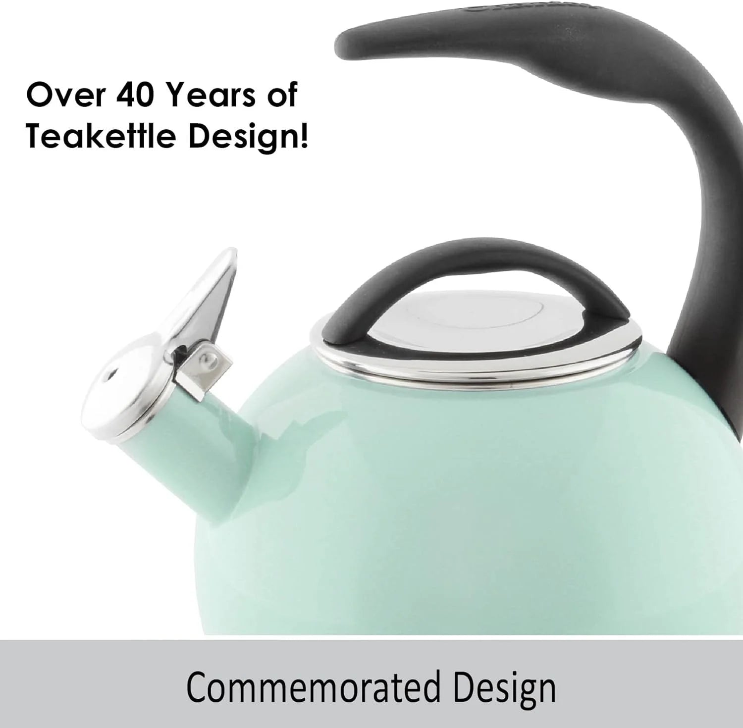 Enamel On Steel Whistling Tea Kettle, 2 Quart, Sage Green S6933