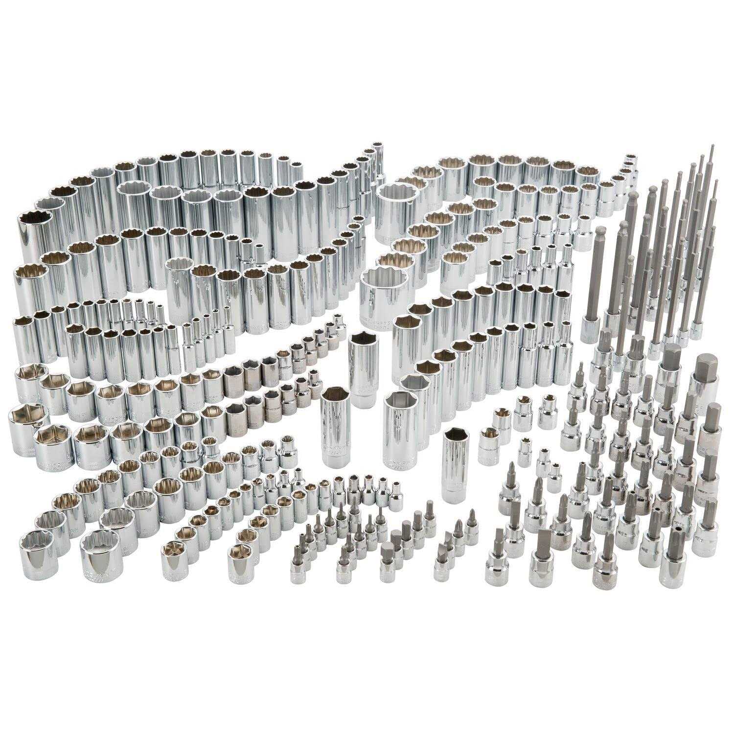 Craftsman 1/4 &amp; 3/8 &amp; 1/2 in. drive SAE 6 and 12 Point Socket Set 299 pc - Shop Hardware Tools Online Store