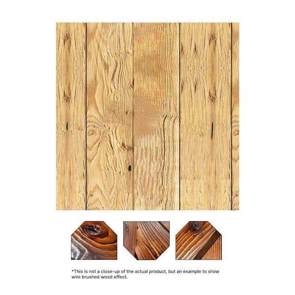 Calhome Wire Brushed Knotty Pine Tongue and Groove Siding Board U794