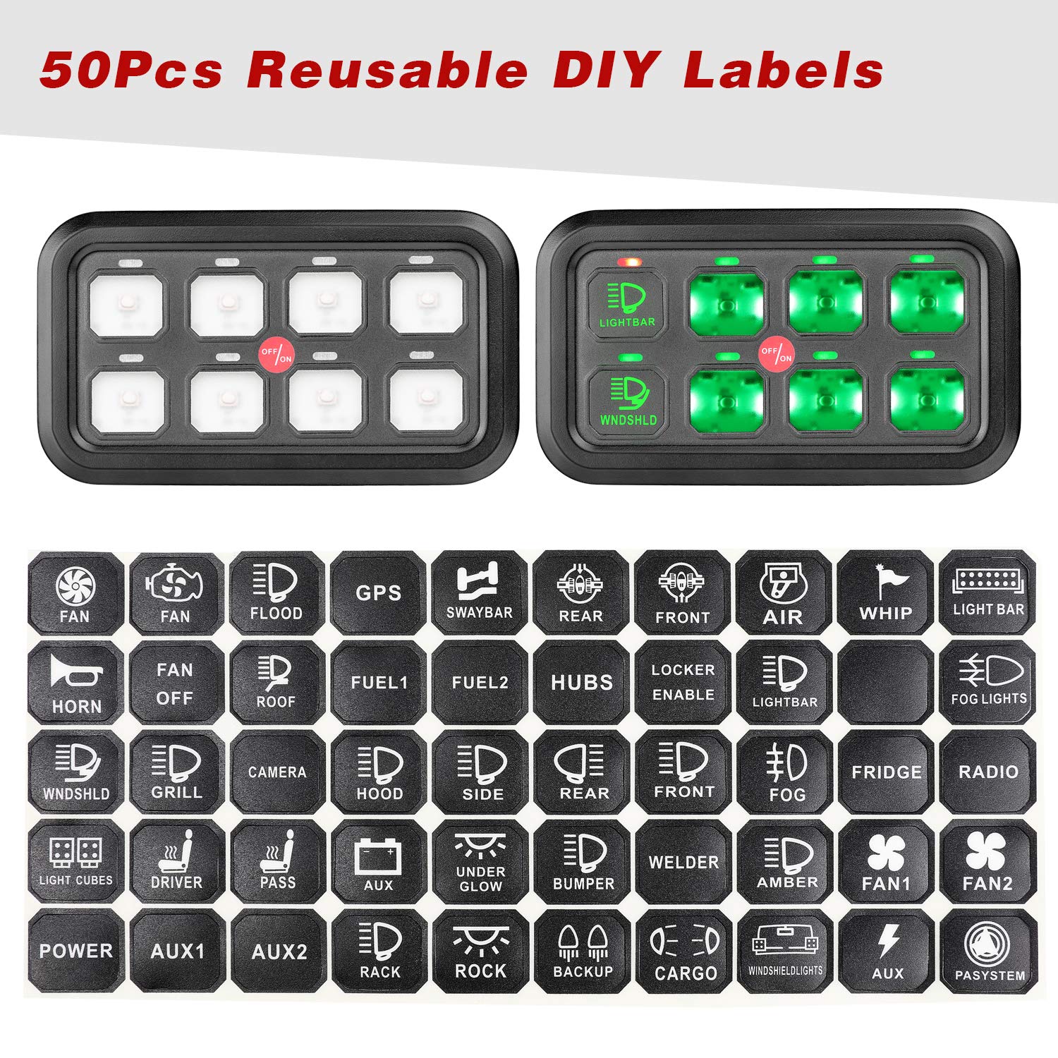 6 Gang Switch Panel Kit with Relay System for Car Marine Boat ATV UTV Truck R242