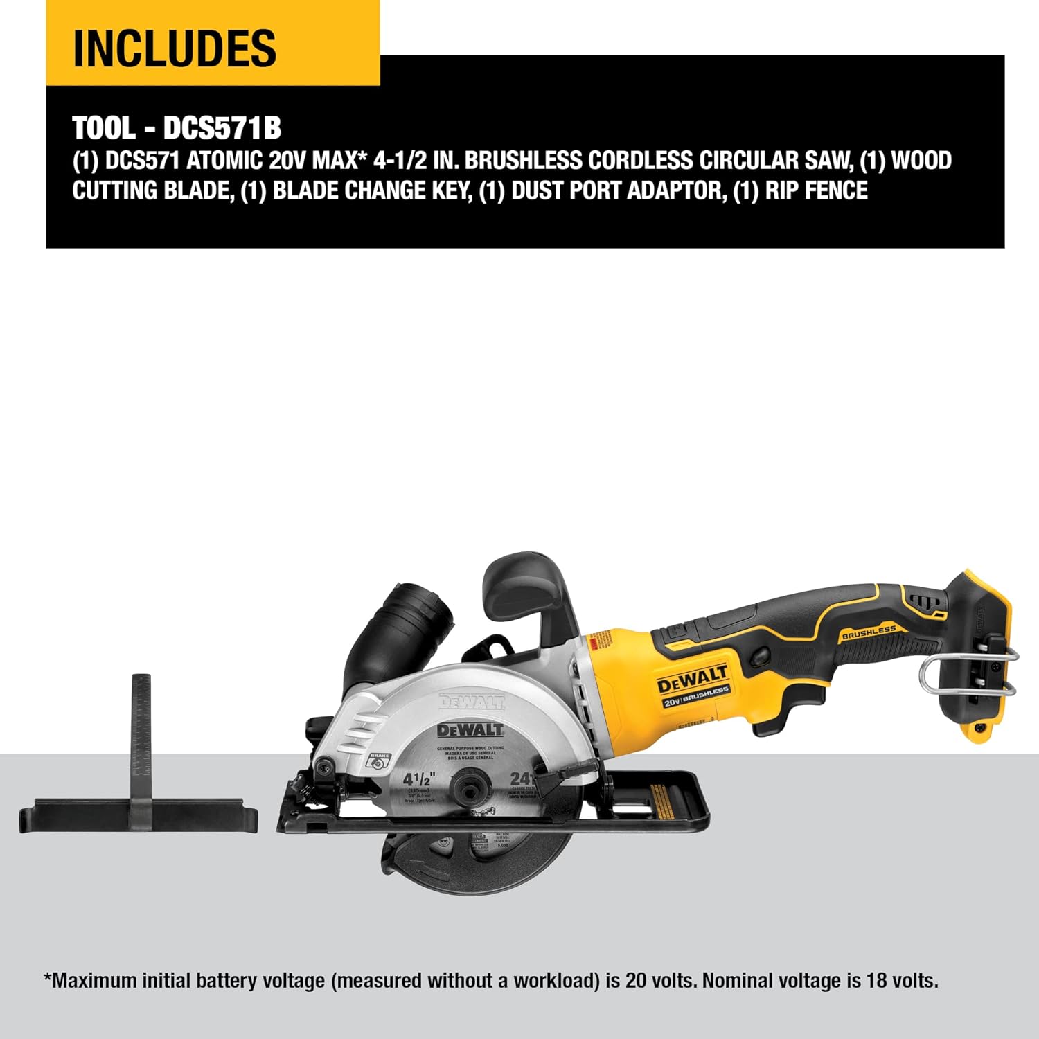 DEWALT ATOMIC 20V MAX Circular Saw, 4-1/2-Inch, Tool Only U25744