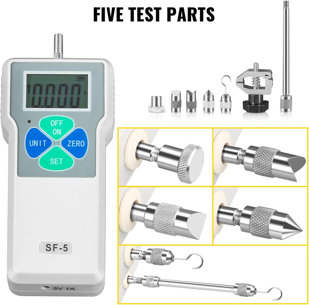 VEVOR Digital Force Gauge 500N Push Pull Tester with LCD Backlight M3504