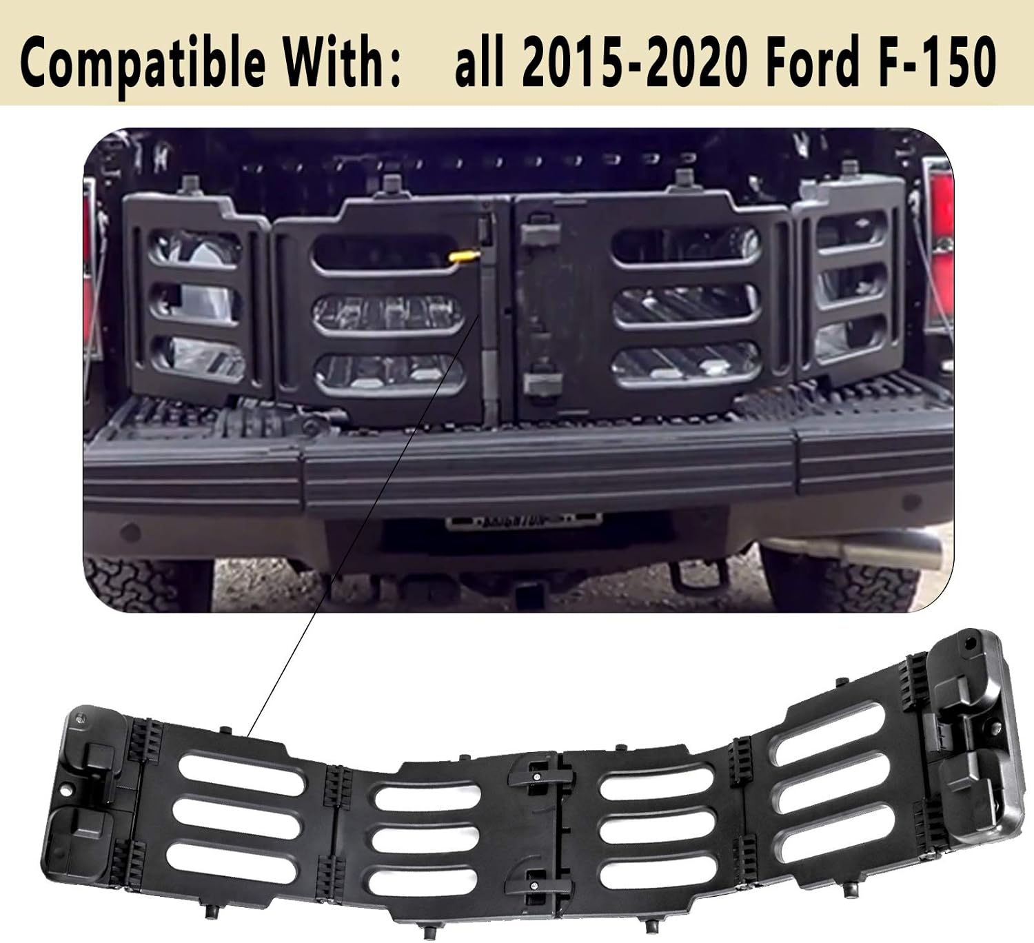 Tailgate Bed Extender Kit for Ford F150 2015-2021 Raptor, Black P631150