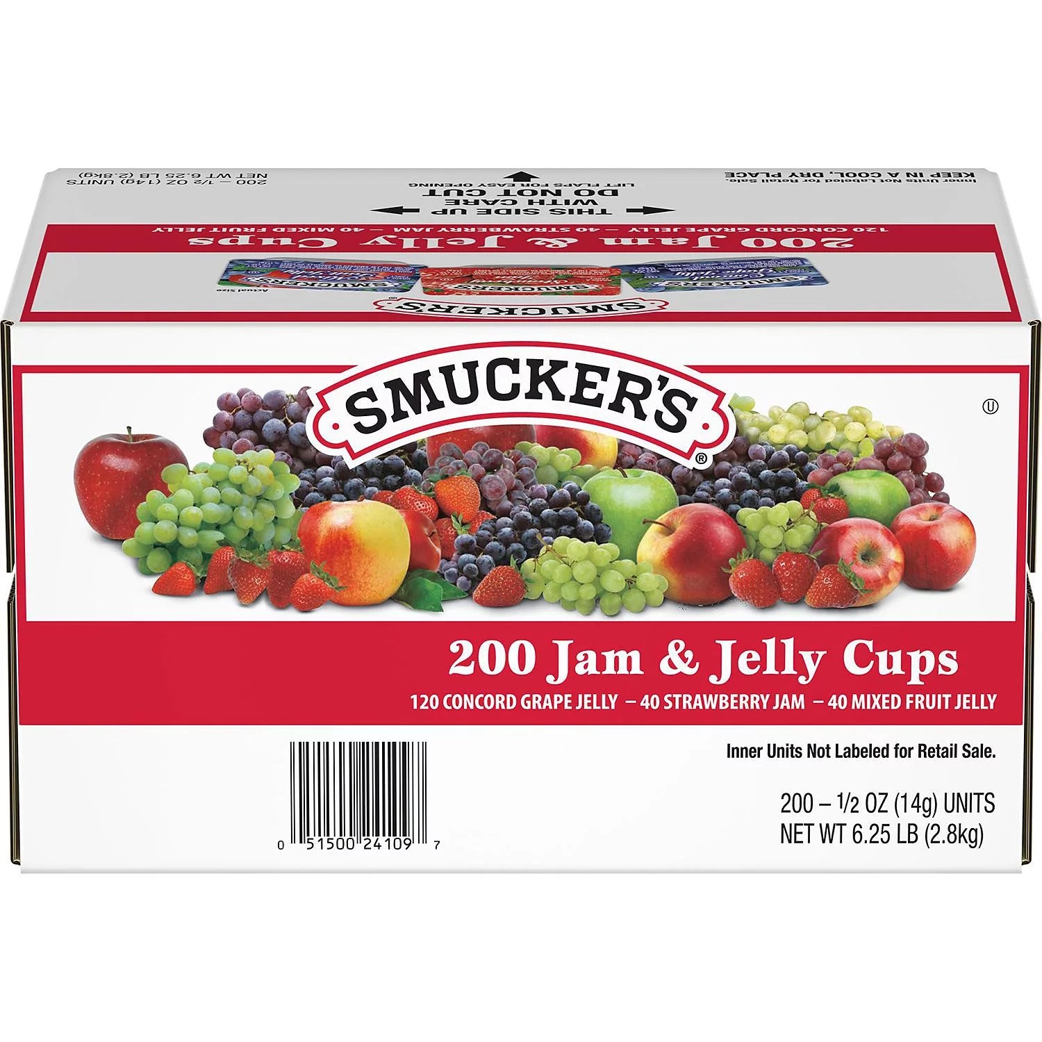 Smucker's Assorted Jelly Cups 0.5 oz, 200 Count E734528