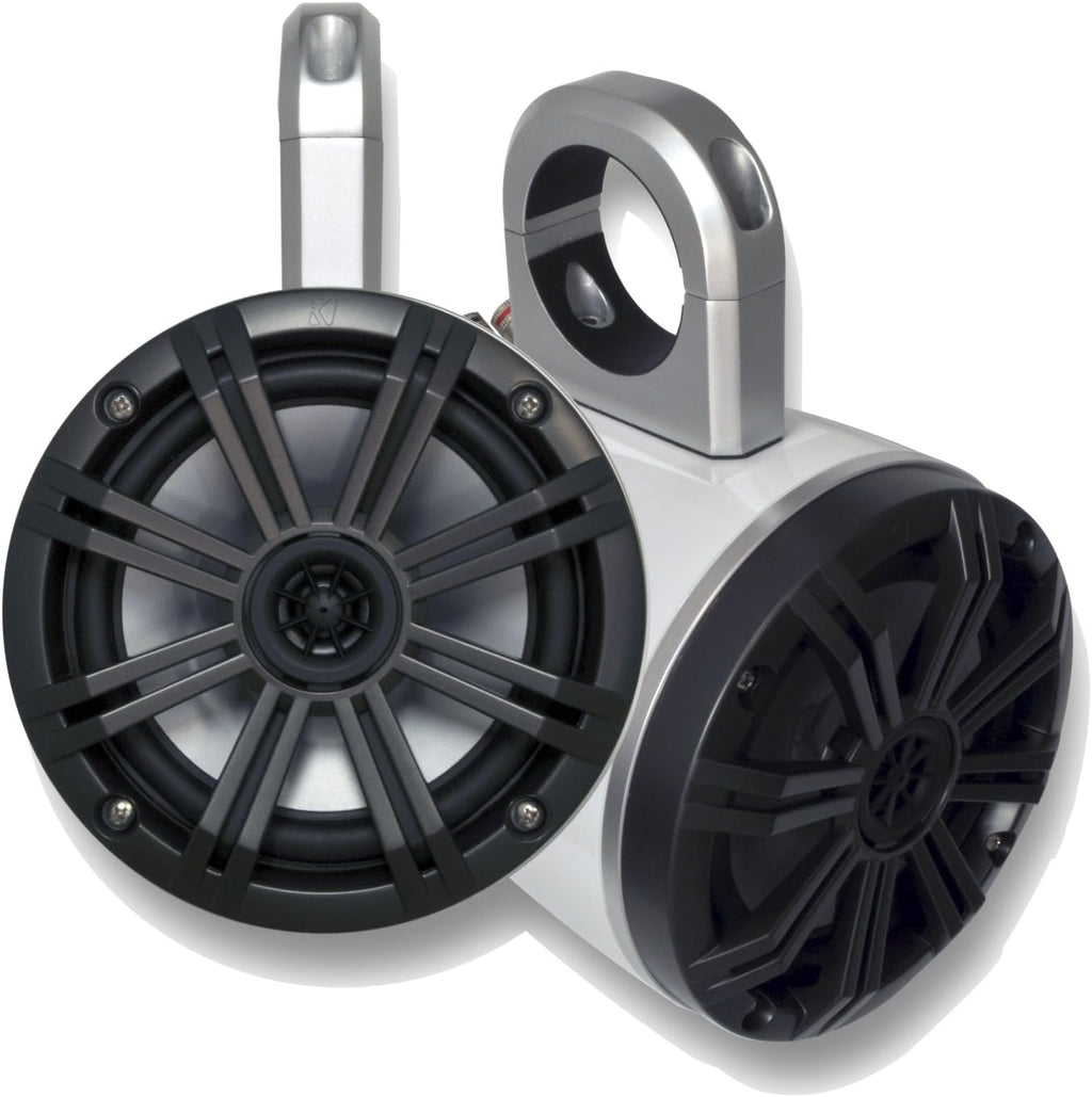 KICKER White Wake Tower System 6.5" Marine Speakers