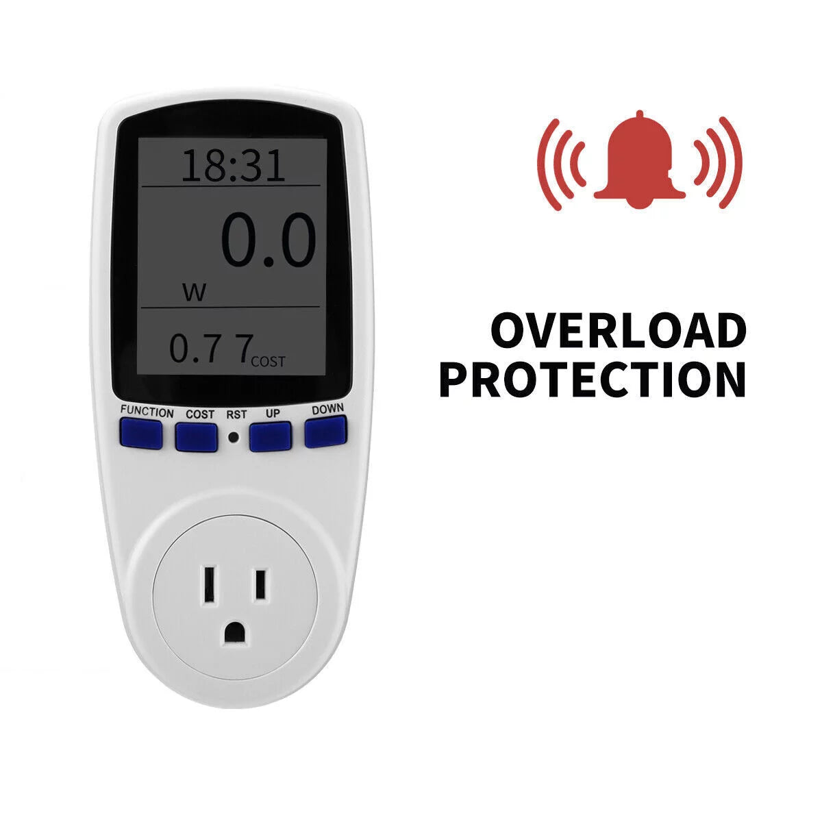 Home Electricity Usage Monitor Plug-in Socket Watt Meter B11017