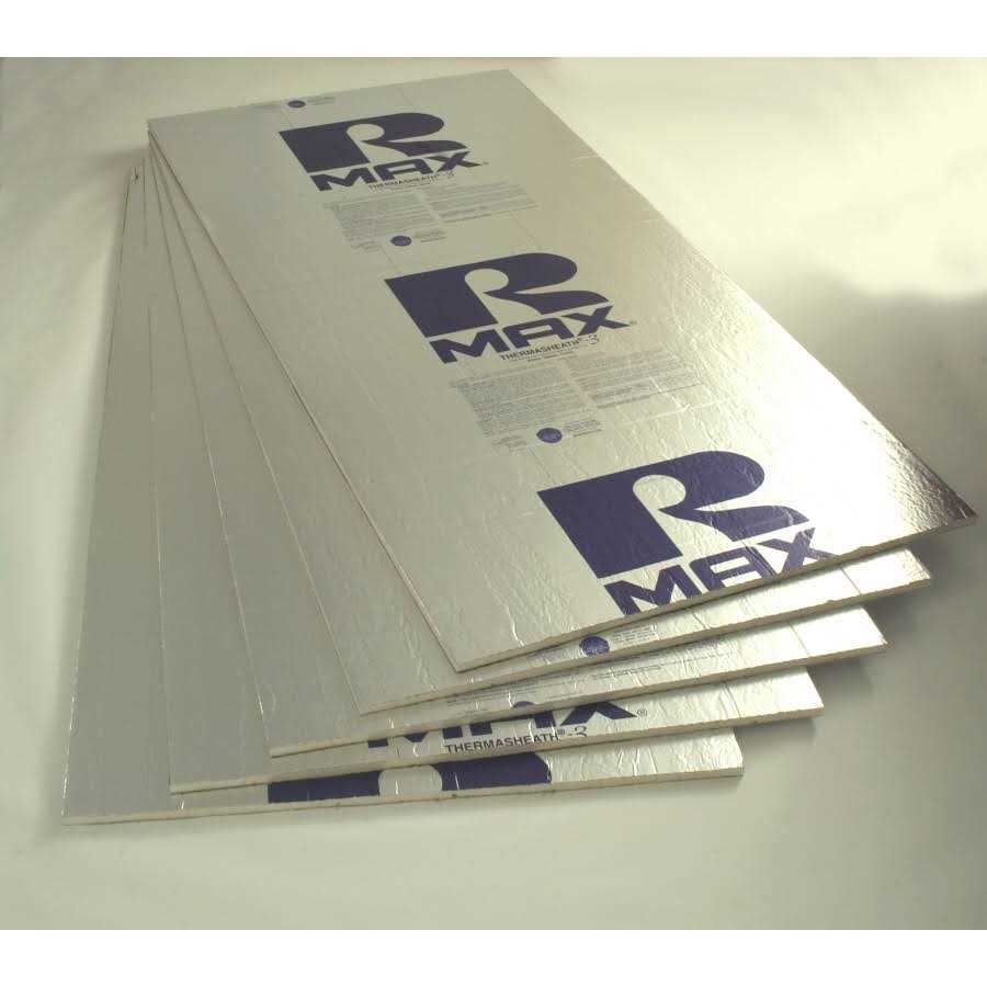 Thermasheath Rmax -3 1 in. x 4 ft. x 8 ft. R-6 Polyisocyanurate Rigid Foam Insulation Board F161903
