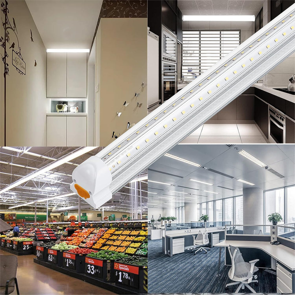 8FT LED Shop Light 72W 8500LM 5000K Linkable T8 Integrated Tube, 10-Pack I42662