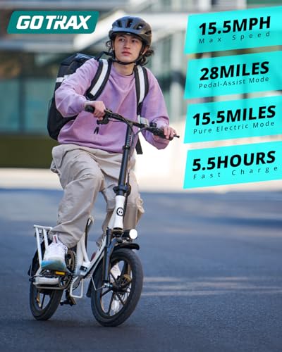 Gotrax 16" Folding Electric Bike, 28-Mile Range, 500W Peak, Removable Battery Y5716