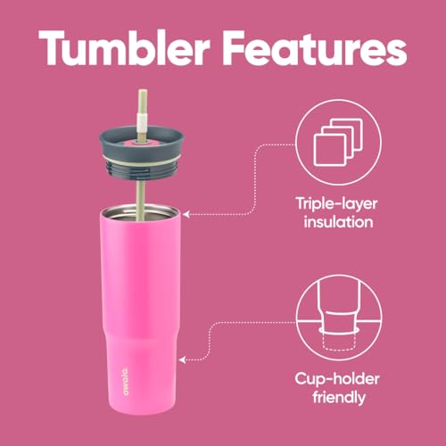 Owala Stainless Steel Insulated Travel Tumbler 40 oz Dusty Pink X1735