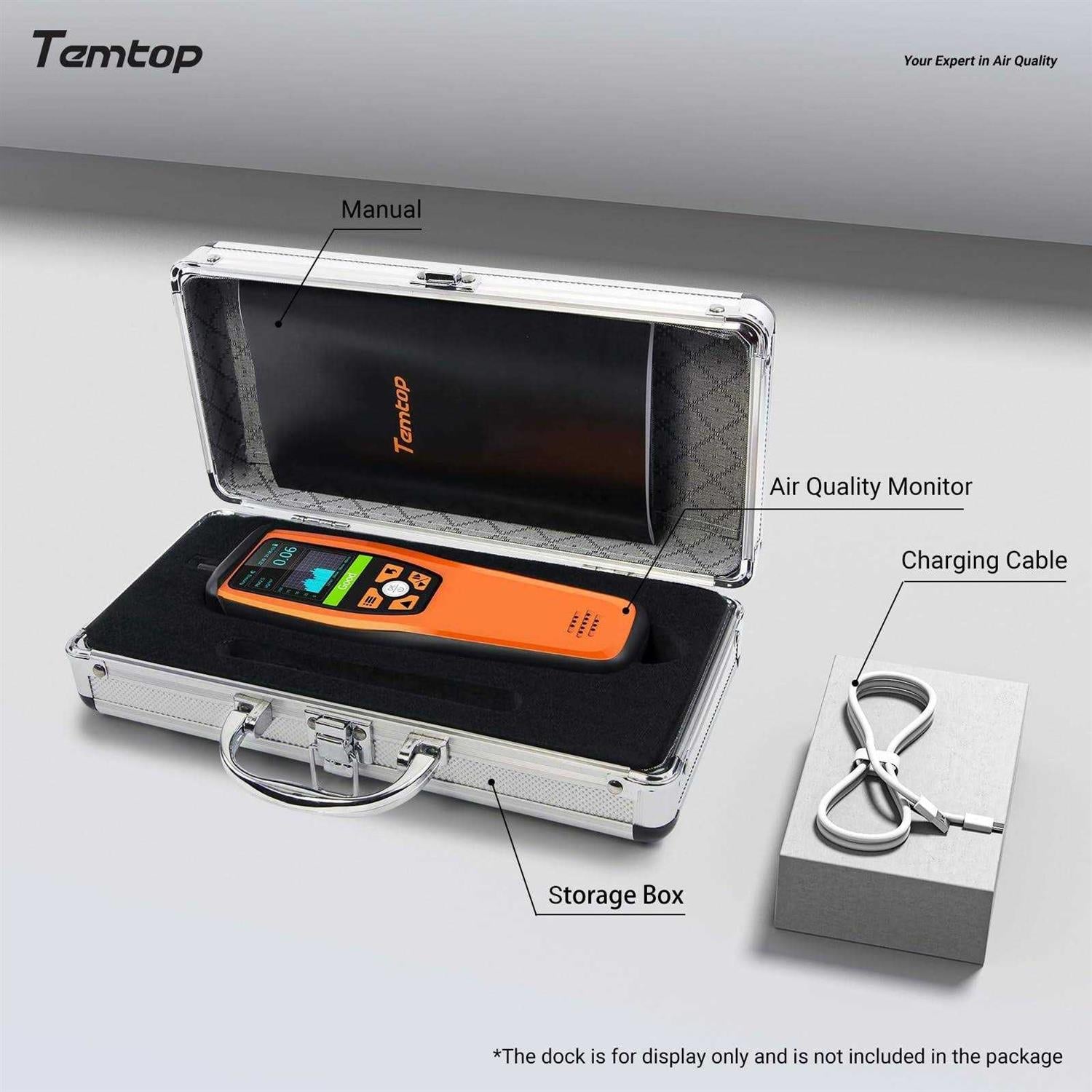 Temtop M2000 Air Quality Meter for Formaldehyde PM2.5 PM10 CO2 M45500