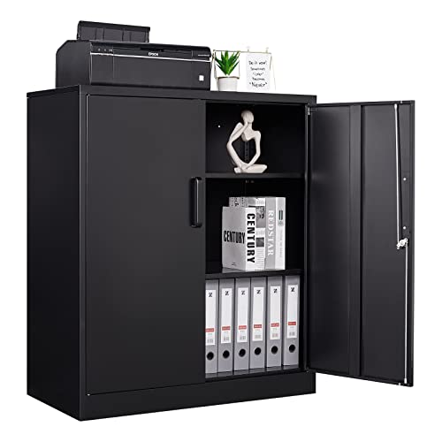SISESOL Metal Storage Cabinet with 2 Adjustable Shelves, 36" H E162