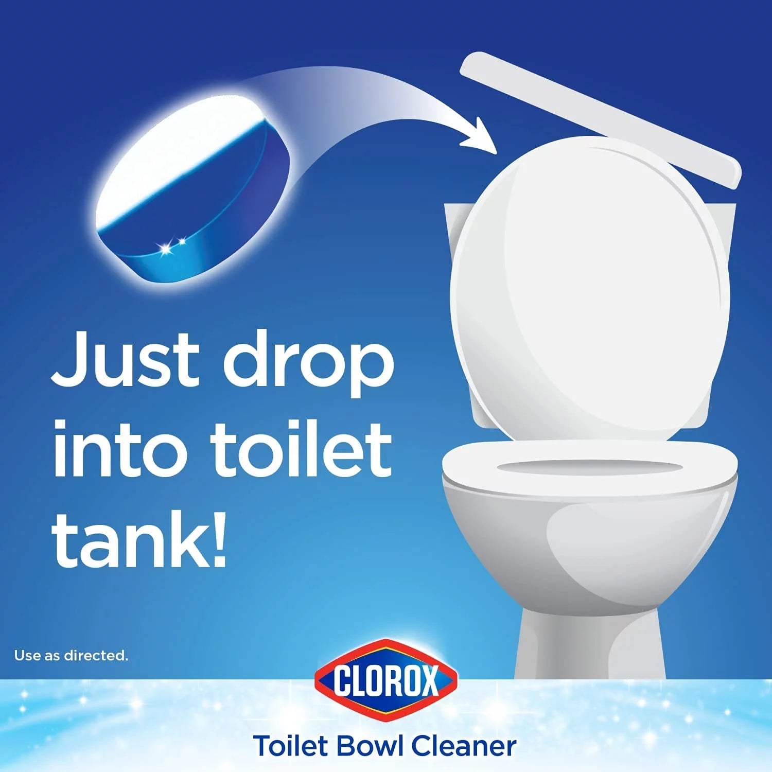 Clorox Ultra Clean Toilet Tablets Bleach & Blue, Rain Clean Scent, 4 Count D4610