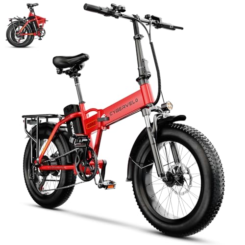 1000W Folding Electric Bike, 48V 20.8AH Large Removable Battery E-Bike, 30+MPH, 80 Miles Max Range, 20" Fat Tire Electric Bike for Adults, Adult Electric Bicycles for Commute