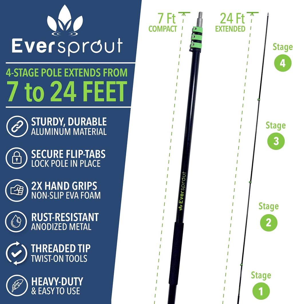 EVERSPROUT SnowBuster Extendable Roof Rake for Snow Removal, Heavy-Duty Aluminum B468104