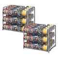 2 Pack 3-Tier Stackable Can Rack Organizer Storage Soda Cola Holder, Silver