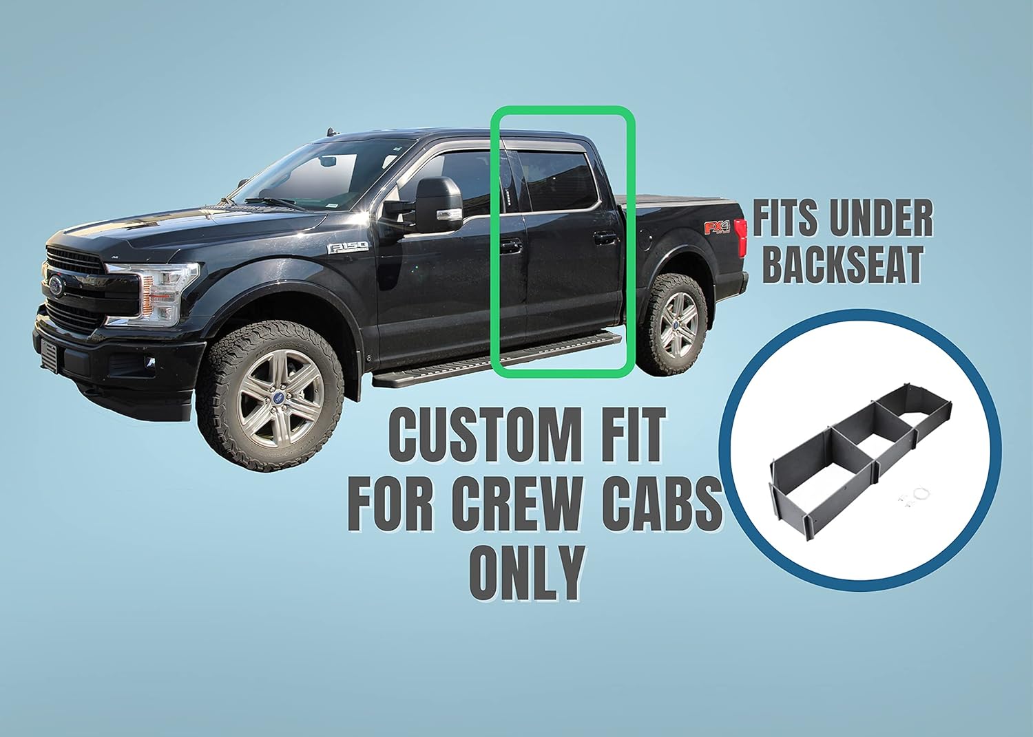 Red Hound Auto Under Seat Storage System for Ford F-150 2015-2022 SuperCrew Crew Cab, Pack of 2 W847636