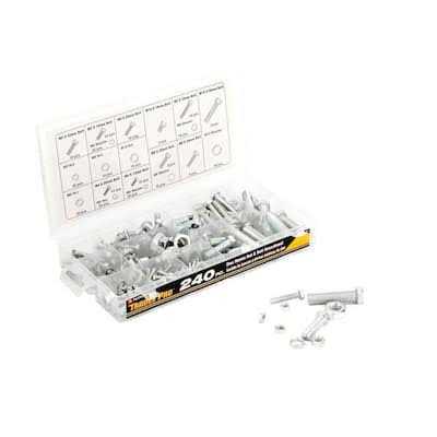 Tradespro 240 Piece Zinc Metric Nut and Bolt Assortment E2463