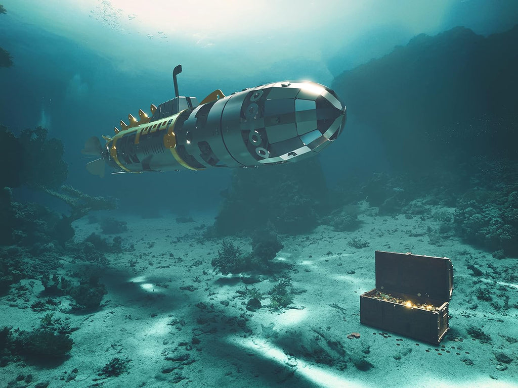 METAL-TIME Elusive Nautilus Submarine 3D Metal Mechanical Model Building Kit, Stainless Steel Puzzle, 91 Pieces, Pack of 2 U4750