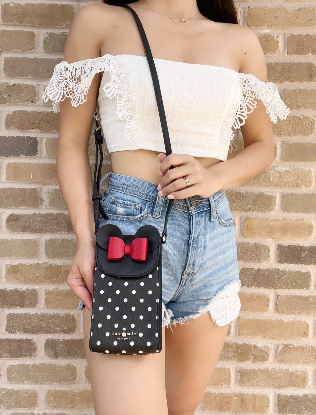 Kate Spade K4830 Disney X Kate Spade Minnie Mouse Crossbody Bag IN Black