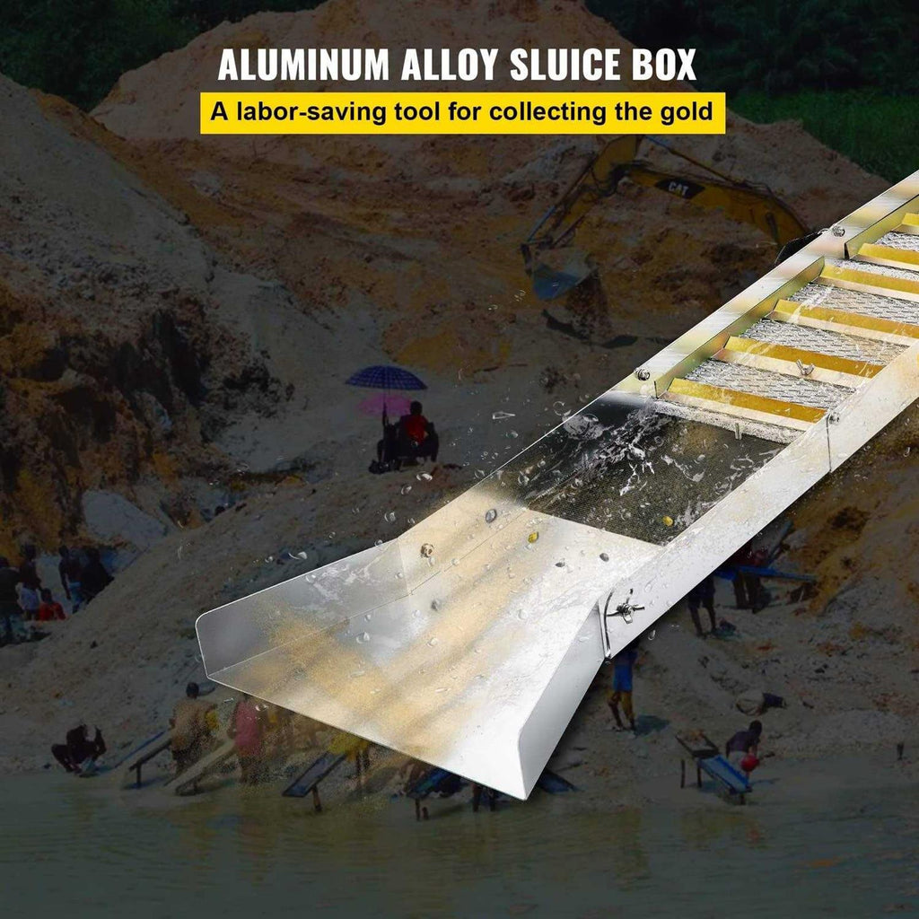 VEVOR Folding Aluminum Alloy Sluice Box 50 for Gold K406