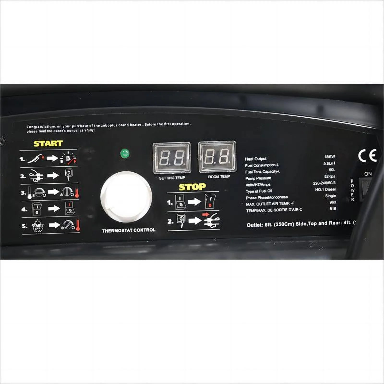 KEHOMY 220 Portable Kerosene/Diesel Heater with Thermostat Control J806