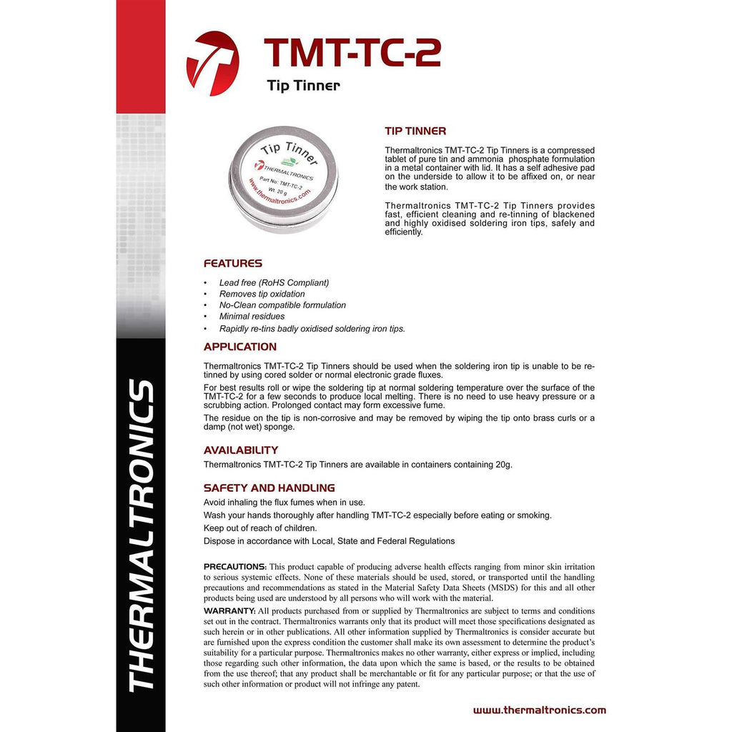 Thermaltronics TMT-TC-2 Lead Free Tip Tinner Container X554
