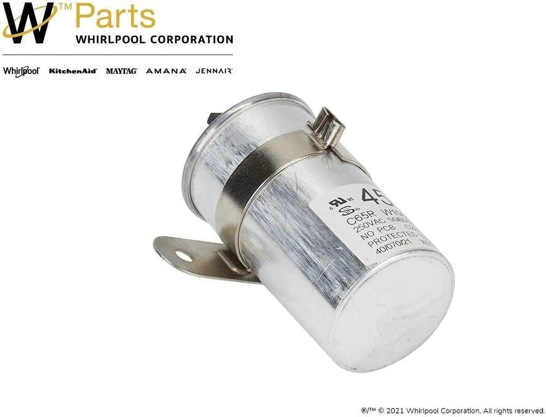 Whirlpool W10804665 Top Load Washer Run Capacitor Q6228
